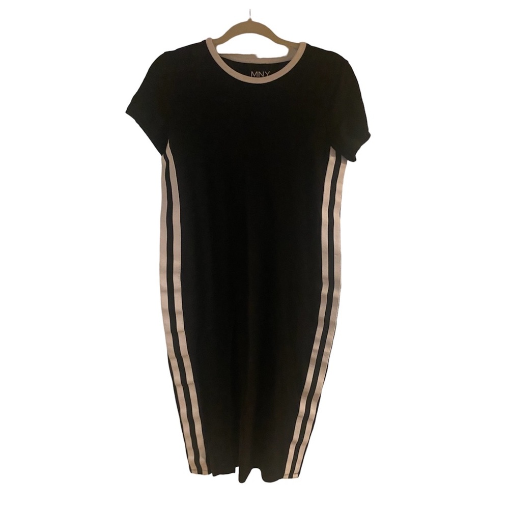 Marc New York Performance dress in black w/white stripes on sides, Med, NWOT $40
